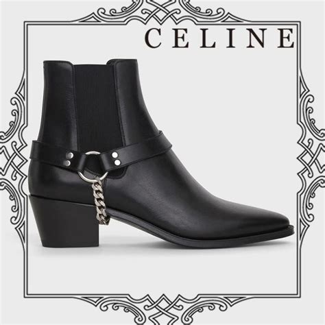 celine camargue biker chelsea boot in vegetal calfskin|Celine.